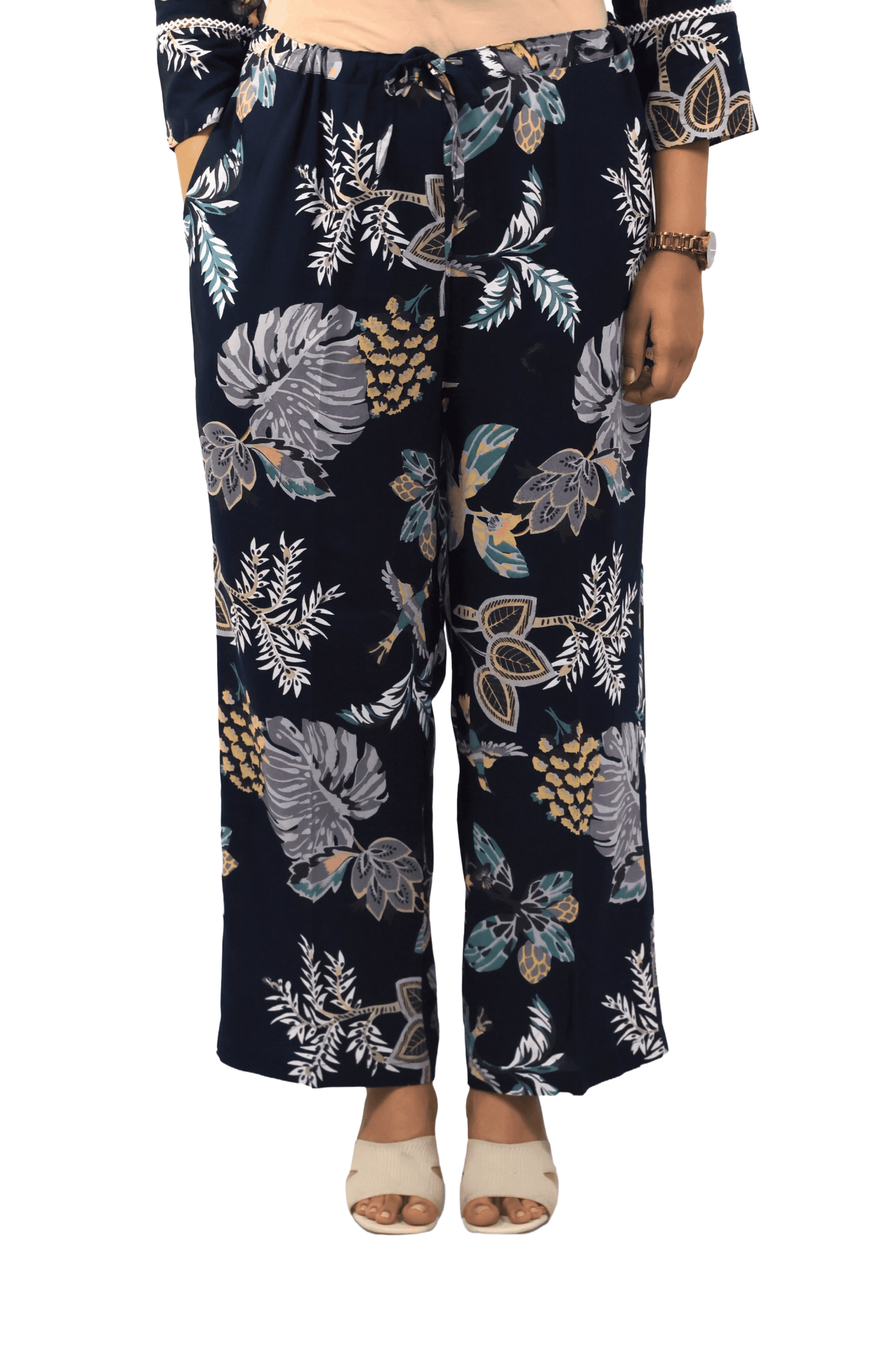 Soft Ryon Printed Navy Blue Coord Set