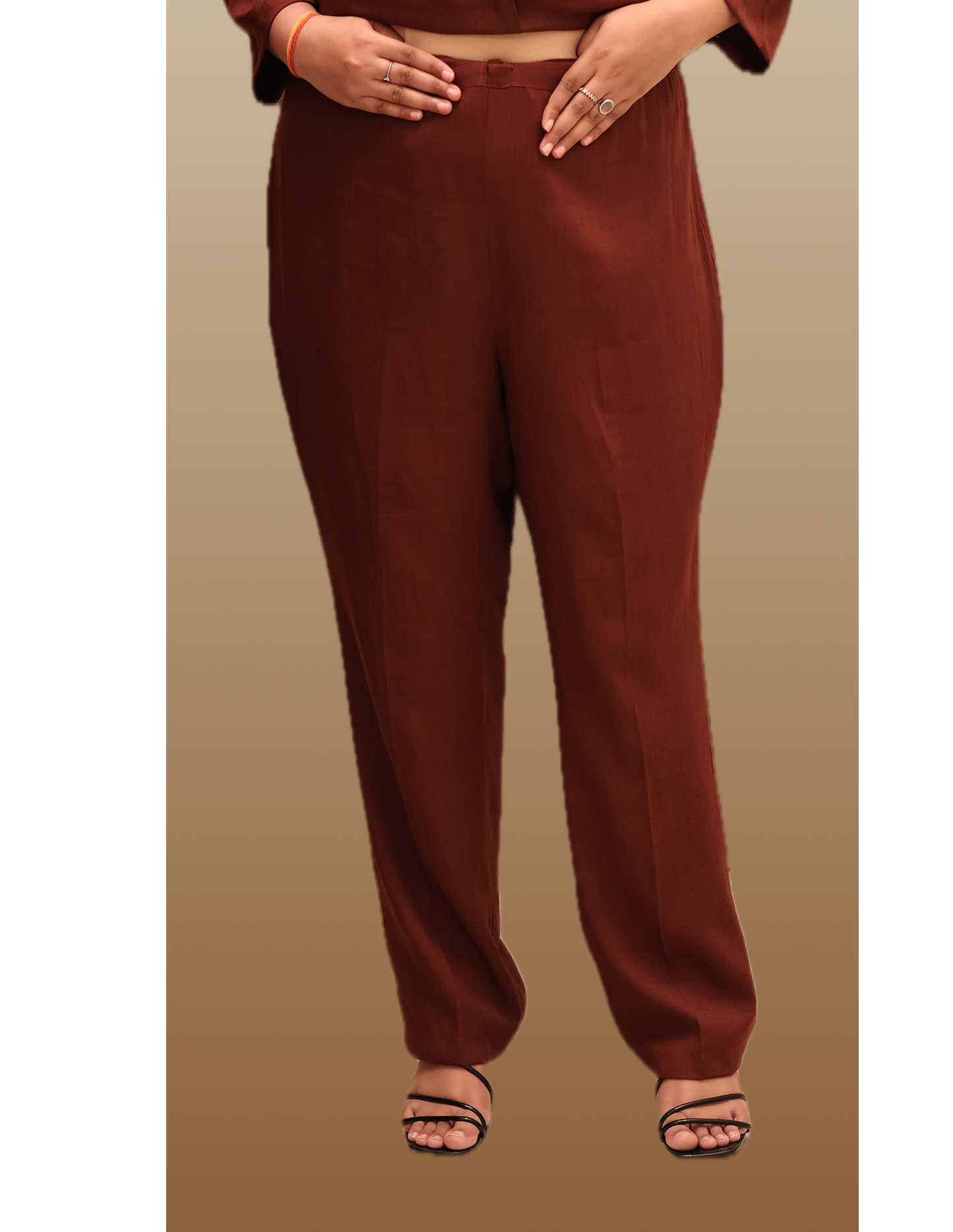 Soft Linen Brown Kurta Set With Cotton Jacket