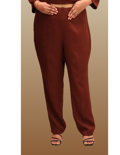 Soft Linen Brown Kurta Set With Cotton Jacket