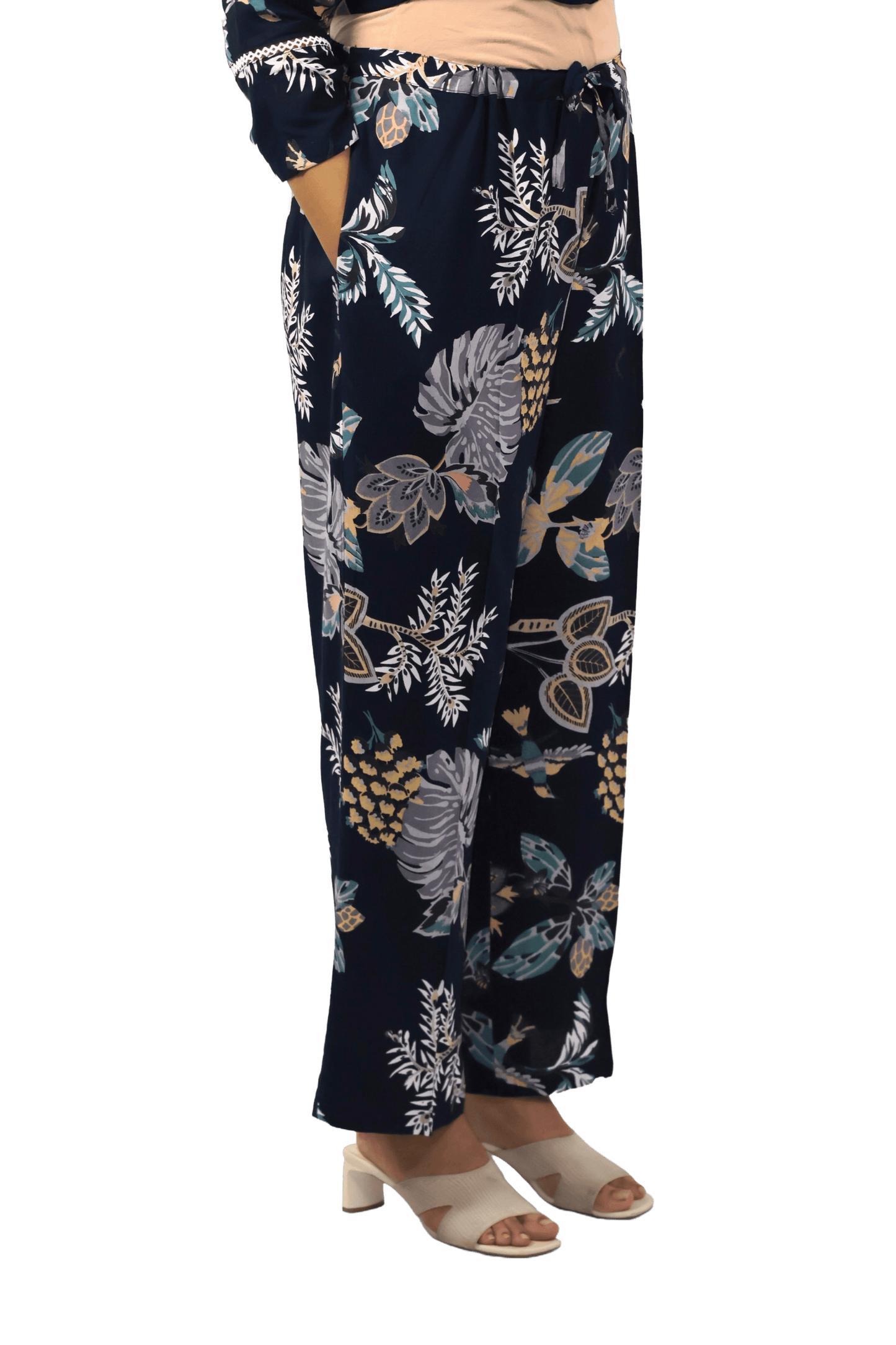 Soft Ryon Printed Navy Blue Coord Set