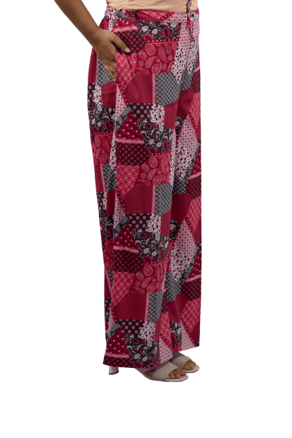 Soft Rayon Printed Maroon Flaired Kurta With Palazzo