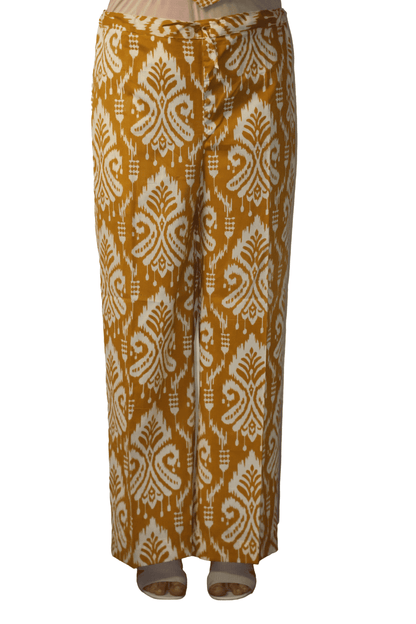 Soft Cotton Printed Mustard Flaired Kurta Set