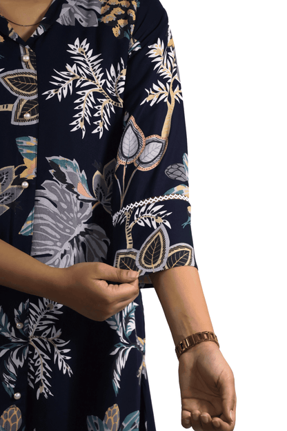 Soft Ryon Printed Navy Blue Coord Set