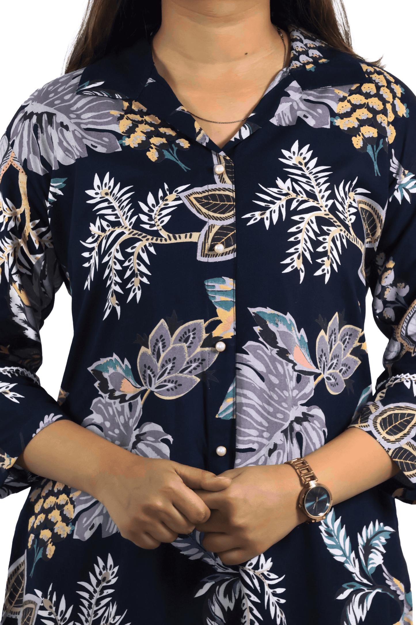 Soft Ryon Printed Navy Blue Coord Set