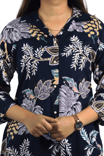 Soft Ryon Printed Navy Blue Coord Set