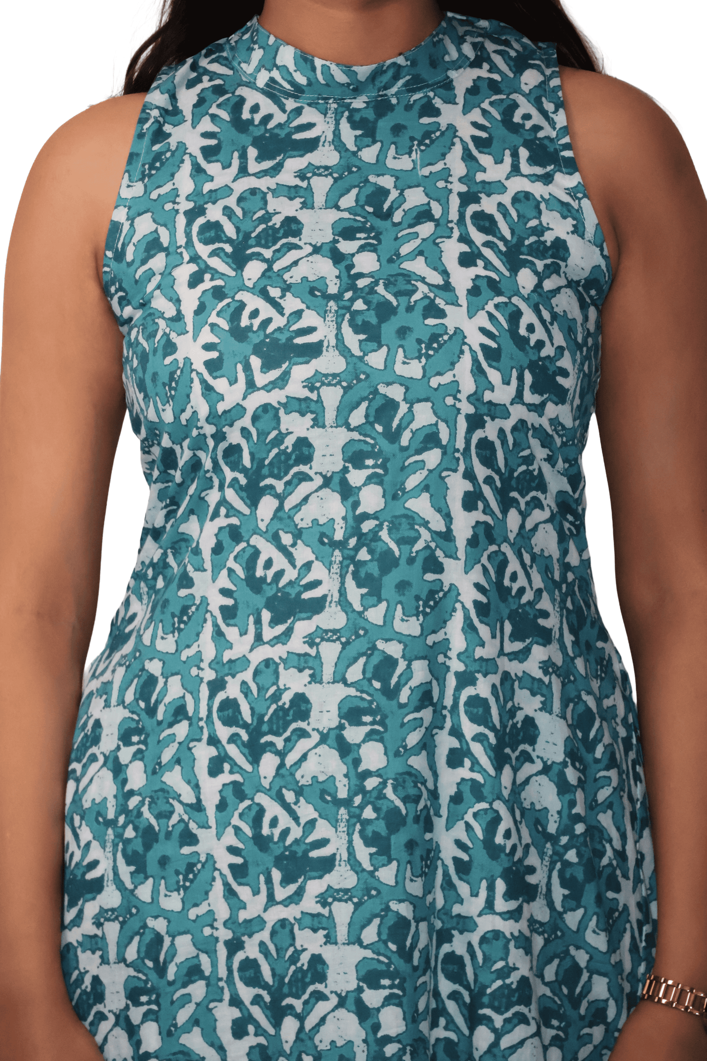Soft Cotton Printed Jade Flaired Kurta and Palazzo