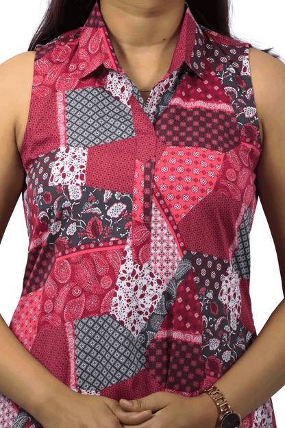 Soft Rayon Printed Maroon Flaired Kurta With Palazzo